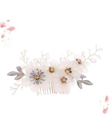 DOITOOL Hair Accessories Tiara Pearl Side Hair Comb Wedding Headwear Wedding Hair Flowers Cloth Hair Comb Wedding Hair Comb Bridal Side Combs Headgear Bride Gauze - Buy Online on GoSupps.com