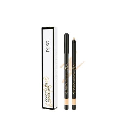 Concealer Pencil 4 Colors Waterproof Concealer Highlighter Stick with Sharpener Cosmetic Foundation Coverage for Eye Dark Circles Spot Scar Redness Sillervan B