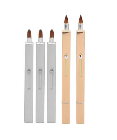 Retractable Lip Brush Set - 5 Nylon Brushes with Shell & Automatic Seal for Perfect Application | International Shipping Available - Buy Online on GoSupps.com