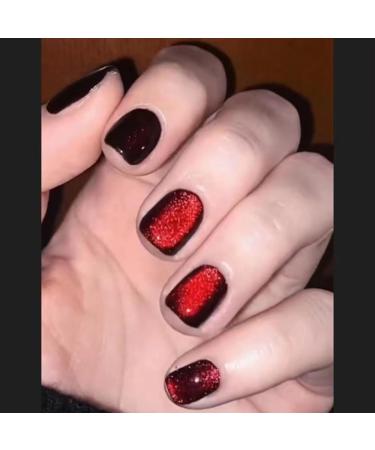 12ml Dark Red&Burgendy Red Cat Eye Magnetic Gel Polish B06-Dark Red&Burgendy Red