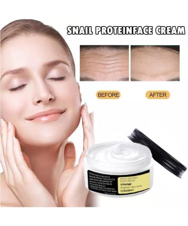 Facial cream with snail mucus hyaluronic acid and collagen 100 ml moisturizing care for sensitive irritated or red skin soothing and whitening skin - Buy Online on GoSupps.com
