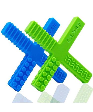Sensory Chew Stick Toys for Kids Boys & Girls Designed for Autism Teething Chewing ADHD SPD Oral Motor Needs Silicone Teether Toys (2 Pack)