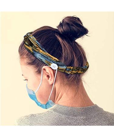 12-Piece Button Headbands for Mask | Boho Stretchy Cross Knotted Headbands for Women | Non-Slip Turban Headwrap for Nurses & Doctors - Buy Online on GoSupps.com