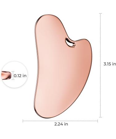 Scienlodic Stainless Steel Gua Sha Tool - Rose Gold Facial Massage for Jawline & Body | Perfect Skin Care Gift - Buy Online on GoSupps.com