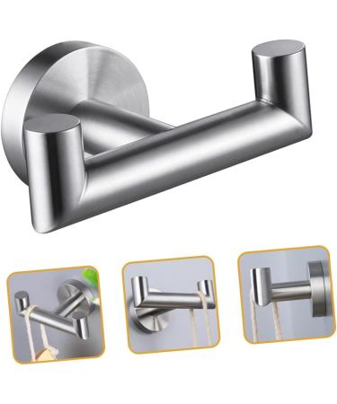 Alipis 3pcs Coat Hook Hooks for Hanging Towels Stainless Steel Double Hand Towel Hanger for Wall Bathrobe 9.8x5.8cmx3pcs Silverx3pcs - Buy Online on GoSupps.com