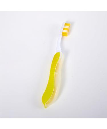 Xintaosm toothbrushes A accessories charcoal toothbrush portable disposable foldable travel camping toothbrush hiking toothbrush tooth cleaning tools foldable toothbrush (color: yellow)