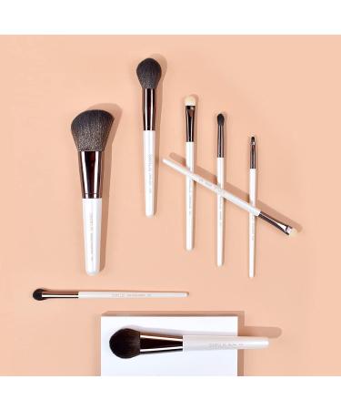 SIXPLUS Travel Makeup Brush Set - 11 Professional Pearly White Brushes with Case | Best Gift for Women Girlfriend & Mom - Foundation Powder Concealer & Eyeshadow - Buy Online on GoSupps.com