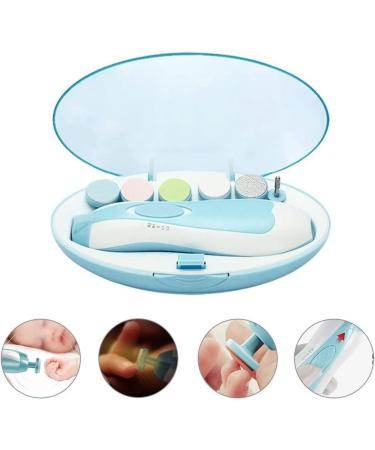 Electric Baby Nail File with Light - Safe Nail Trimmer for Newborns & Toddlers - 6 Grinding Heads Included - Buy Online on GoSupps.com