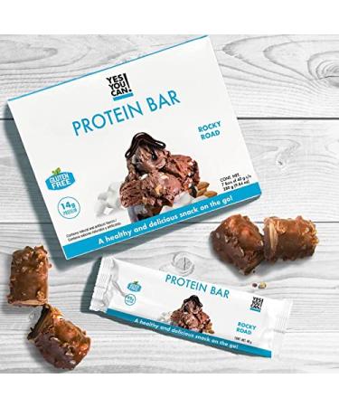 Yes You Can! Rocky Road Protein Bars - Healthy Snacks for Adults & Kids | Low Calorie & Gluten Free - 7 Bars - Buy Online on GoSupps.com