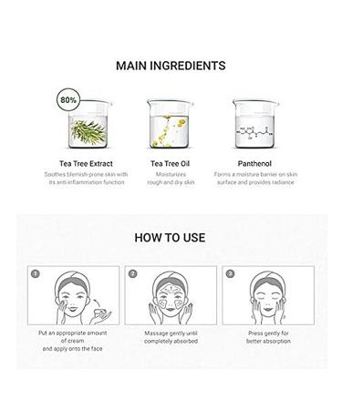 Dr. Ceuracle Tea Tree Purifine 80 Cream 1.76 oz | Acne Treatment & Soothing Moisturizer - Buy Online on GoSupps.com