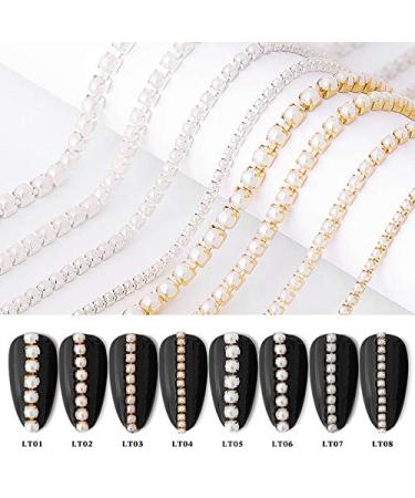 25cm Nail Art Metal Pearl Chain - Glitter Accessories for DIY Manicure | Gold & Silver | Perfect Nail Decoration - Buy Online on GoSupps.com