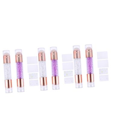 minkissy 6 Pcs Nail Stamp Nail Art Stamper Tool Nail Polish Transfer Stamper Silicone Nail Seal Silicone Nail Tools Nail Salon Stamp Stamping Nail Tool Purple Silica Gel Die With Diamond 11.5X2X2CMx3pcs Purple Transparent Colorx3pcs