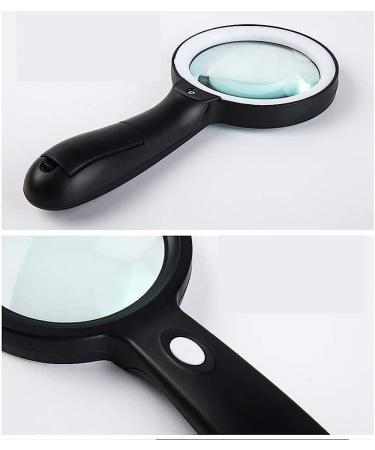 Magnifying Glass with Light 10X Magnification Lightweight Handheld Magnifying Glass for Reading Hobbies Magnifier/Black Comfortable Anniversary - Buy Online on GoSupps.com