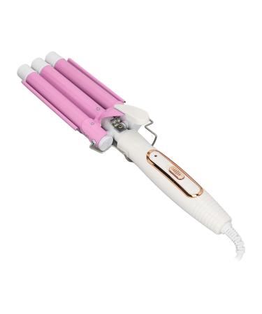 3 Barrel Curling Iron Wand Ceramic Glaze Coating Adjustable Frizz Control Waver for Dates Parties (US Plug 100 240V)