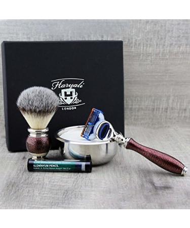 5 Piece Men's Shaving Kit | Synthetic Badger Hair Brush Razor Soap & Bowl - Perfect Grooming Set for Every Man - Buy Online on GoSupps.com