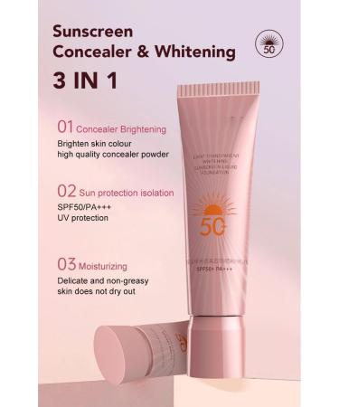3 in 1 whitening sunscreen foundation concealer sunscreen foundation moisturizing foundation natural face sunscreen concealer foundation - Buy Online on GoSupps.com