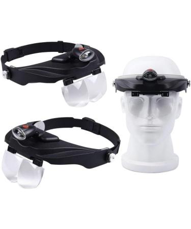 1.2X 1.8X 2.5X 3.5X Headmounted Magnifying Glass with Led Lights for Old Man Reading Hd Repair Engraving Mobile Phone Clock Optical Lens Illuminated Magnifier Good Times - Buy Online on GoSupps.com