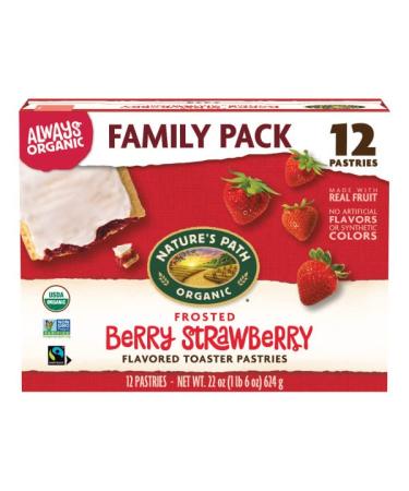 NATURES PATH ORGANIC Frosted Toaster Pastry, 58449198041, Berry Strawberry, 22 Ounce Berry Strawberry 22 Ounce (Pack of 1)