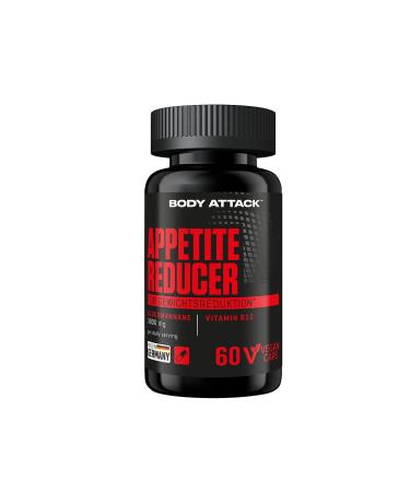 Body Attack Appetite Reducer Men 60 capsules / 10 portions with vitamin B-12 vegetable fiber for maximum saturation glucomannan made of conjac roots diet support vegan made in Germany