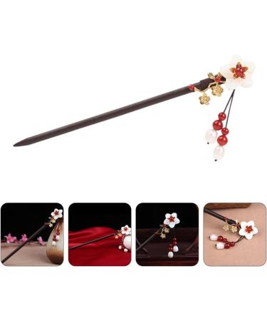 LALAFINA Hanfu Hairpin Wood Metal Hair Clip Hair Sticks Pearl Flower Hair Stick Crystal Hair Clips Vintage Hair Stick Hairpin Wedding Headpiece Shell Flower Women's Ebony Hair up - Buy Online on GoSupps.com