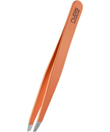 Rubis tweezers slanted - non-slip - plucking tweezers tweezers for plucking eyebrows - orange
