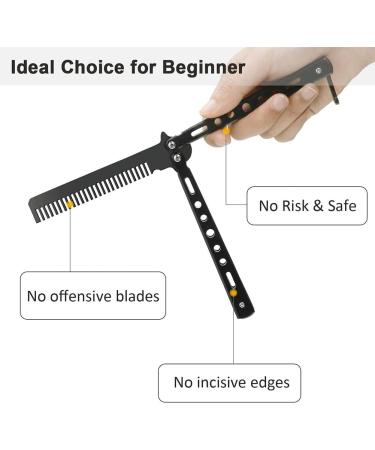 Butterfly Comb Stainless Steel Black Comb for Hair Folding Training Practice Combs Hair Styling Tools Metal Hair Cutting Comb Stainless Steel Practice Butterfly Trainer and Comb Trainer Black(Louis Xvi) - Buy Online on GoSupps.com