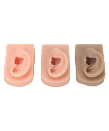 Simulated Ear Model 3Pcs Reusable Right Ear Ear Model Soft Easy To Use Silicone for Acupuncture Practical Training