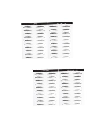 MAGICLULU 4 Sheets Pairs Eyebrow Sticker Eyebrow Makeup Tools Brow Tatoo Simulation Eyebrow 6d Disposable