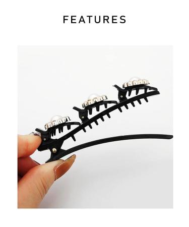 Qazuoik 10 Pcs Black Double Braided Hair Clips for Women - Non-Slip Tooth-Shaped Barrettes - Stylish Hair Accessories Gift Set - Buy Online on GoSupps.com