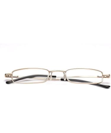 Kokobin Flexible Metal Reading Glasses - Unisex Feather-Hinge Readers with Case (Gold +1.5 Diopter) - Buy Online on GoSupps.com