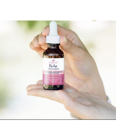 Dermaline Organic Rosa Mosqueta Rosehip Seed Oil Serum - 100% Pure Virgin Blend for Face with Jojoba Oil and Vitamin E - Buy Online on GoSupps.com