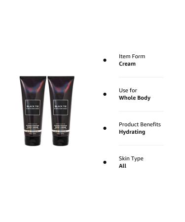 Bath and Body Works Men's Collection Black Tie Body Cream 8 Oz 2 Pack - Ultimate Hydration with Ultra Shea, Best for Men's Skincare - Buy Online on GoSupps.com