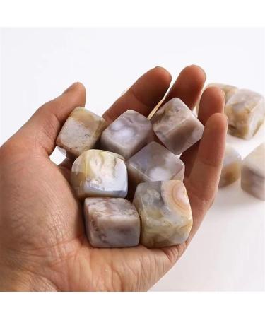 Stone 10pc 20mm-25mm Natural Flower Agate Cube Diamond Polish Quartz Crystal for Home Decoration Natural Stones Household yuebang Stone Mineral Specimen - Buy Online on GoSupps.com