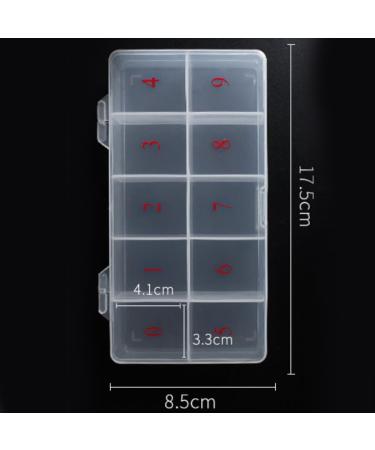 OLACD Grids Tip Box 10 Organizer Art Nail Transparent Reusable Number Empty Clear Nail Plastic Display False Number - Buy Online on GoSupps.com