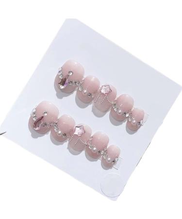 Handmade Long and Short Nail Patches for Artificial Nail Enhancement(Color:19535 Size:S)