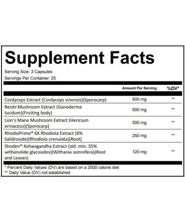 Simply Good Supplements Adaptogens Supplement Blend of Ashwagandha, Rhodiola, Cordyceps, Reishi & Lion s Mane (500mg) Stress Support & Focus 75 Veggie Capsules - Buy Online on GoSupps.com