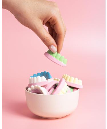 Vidal Dents originales en blanc bleu vert et jaune Bonbon en caoutchouc en forme de dentier sans gluten et sans graisse - Sachet de 250 u - Buy Online on GoSupps.com