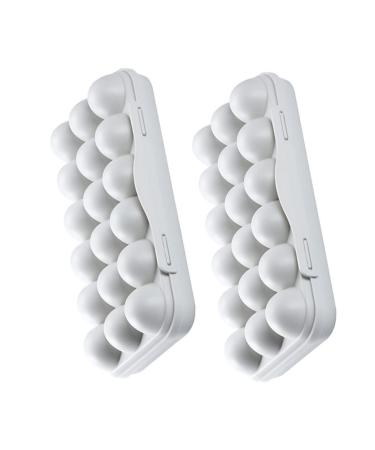 MAGICLULU Food Serving Tray 2pcs 18 Food Trays Fridge Refrigerator Egg Practical Egg Tray Container Superimposed Egg Plate Grey 30X15cm