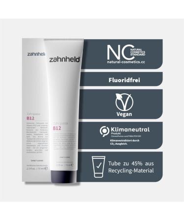 Zahnheld B12 Toothpaste (2x75ml) - Vegan Fluoride-Free with Turmeric & Coconut Oil | Natural Cosmetics - Buy Online on GoSupps.com