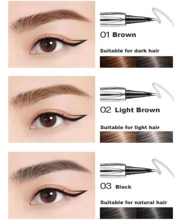 Upgraded Waterproof Natural Eyebrow Pen with Microfine Tip Long Lasting Natural Eyebrow Pen Natural Eyebrow Pen with Micro-Fork Tip (Black) - Buy Online on GoSupps.com