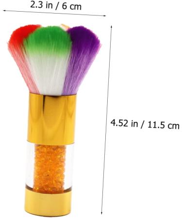 Mikinona 1pc Dust Brush Nail Art Brush Tool Nail Cleaning Gadget Powder Cleaner Nail Scrubbing Brush Manicure Supplies Powder Brush Cleaner Fake Hair Edges Acrylic Nail Brush Nylon Wool 11.5x6cm Golden - Buy Online on GoSupps.com