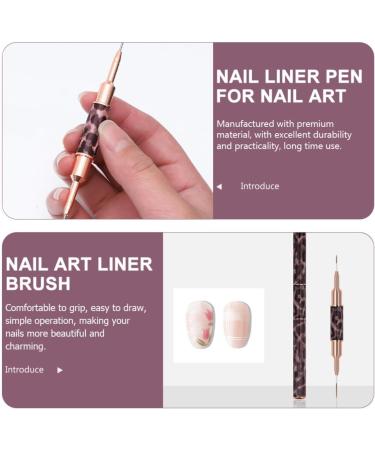 minkissy Nail Polish Acrylic Nail Art Brush Nail Art Liner Pen Double-end Nail Liner Pen Nail Drawing Liner Brush Nail Liner Pen for Drawing Nail Art Pen Leopard Print Metal Line Pen - Buy Online on GoSupps.com