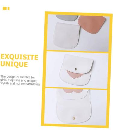 Leather Period Bag with Coin Pouch & Lipstick Holder | Reusable Napkin Storage | Small Period Pouch for Students | 1 Pack, 14x13.5cm - Buy Online on GoSupps.com