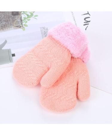 Baby Toddler Furry Winter Gloves Cold Weather Warm Knit Magic Mittens Kids Insulated Snow Warm Gloves with Fleece Lining for Baby Girls Boys 0-3 Years Gift Pink - Buy Online on GoSupps.com