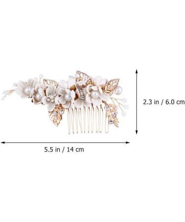 FRCOLOR Wedding Hair Comb Alloy Flower Pearl Rhinestones Crystal Bride Hairpin Women Side Hair Clips for Party Dressup Daily Vacation Photo Props(White) - Buy Online on GoSupps.com