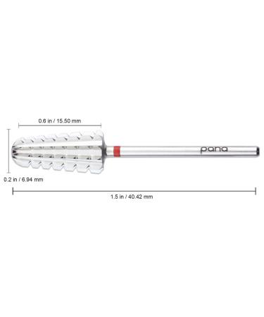 PANA Nail Carbide Volcano Bit - 3X Coarse Silver - Dual Rotating Design for Left and Right Handed Use - Fast Acrylic and Hard Gel Removal - 3/32 Shank - Manicure Nail Art Drill Machine - Buy Online on GoSupps.com