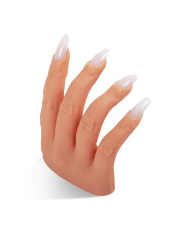 Professional Silicone Practice Hand for Acrylic Nails by Nail Nobility -  Full Poseable Hand for Practicing Nail