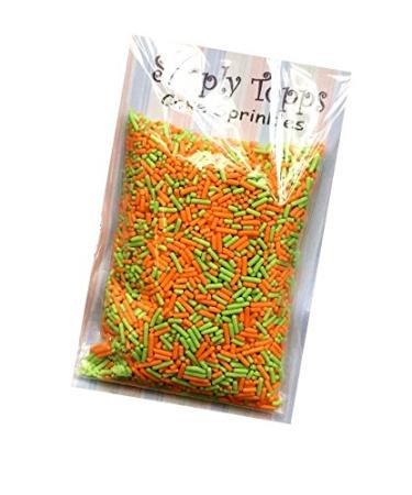 Orange & Green Halloween Sugar Strands cake sprinkles 30g for cake or cupcake decorations