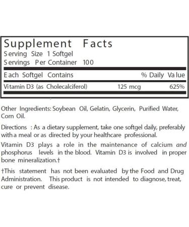 Nature's Blend Vitamin D3 125 MCG (5000 IU) Easy-to-Swallow 100 SOFTGELS - Buy Online on GoSupps.com