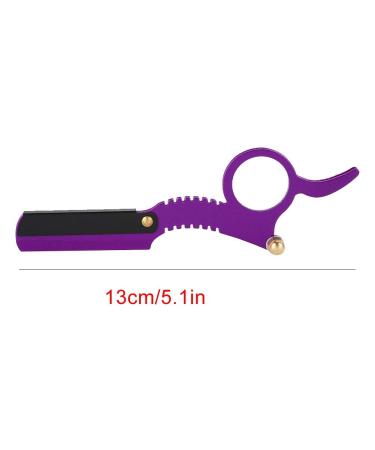 Vintage Classic Barber Razor - Professional Hairdresser Razor with Easy Blade Replacement - Purple - Buy Online on GoSupps.com
